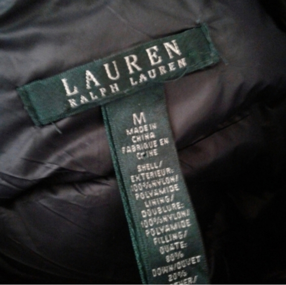 RALPH LAUREN polo Puffer Down Jacket Womens Size M Full Zip coat parka - Picture 6 of 6